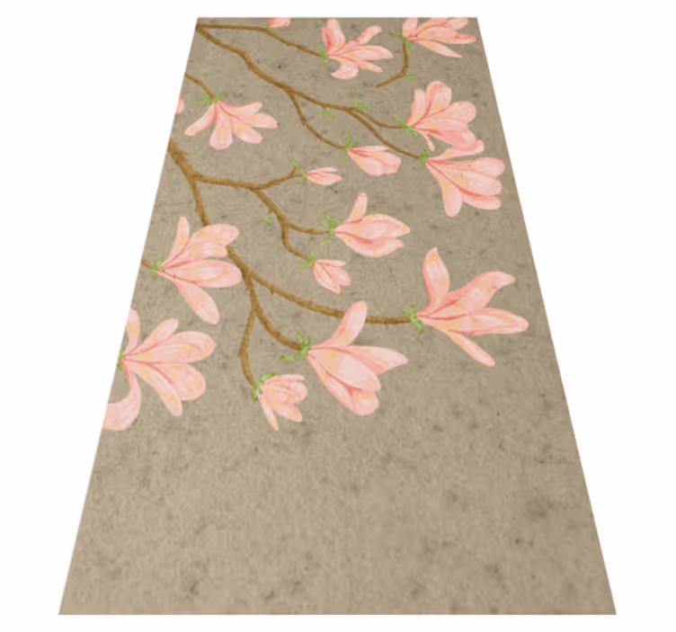 Vintage vinyl rug in vintage style magnolia - TenStickers