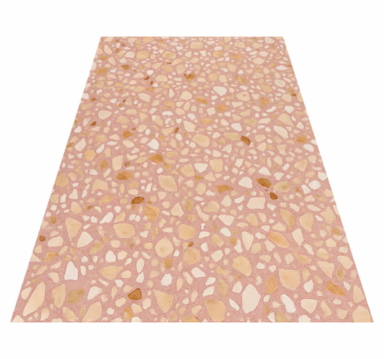 Rose earth terrazzo texture vinyl rug - TenStickers