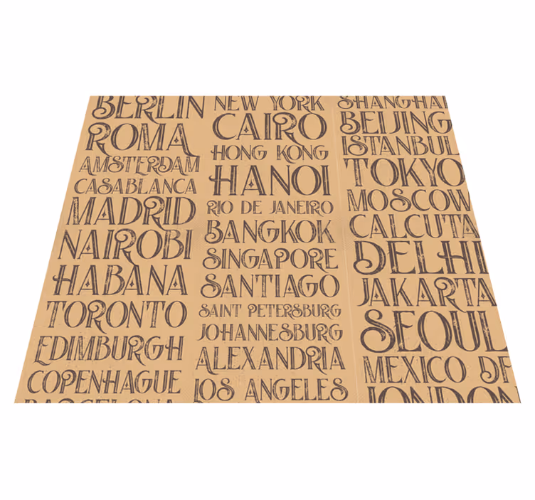 Custom vinyl rug world cities collection - TenStickers