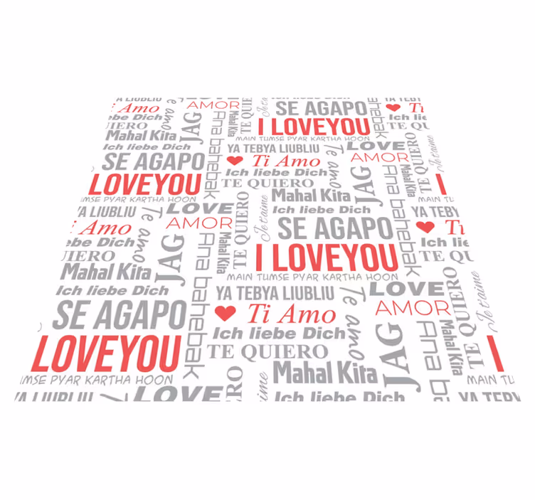 Custom vinyl rug je t'aime te amo ich liebe dich - TenStickers