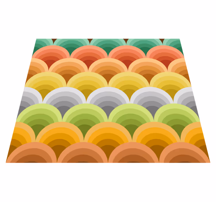 Vintage vinyl rug in orange circles - TenStickers