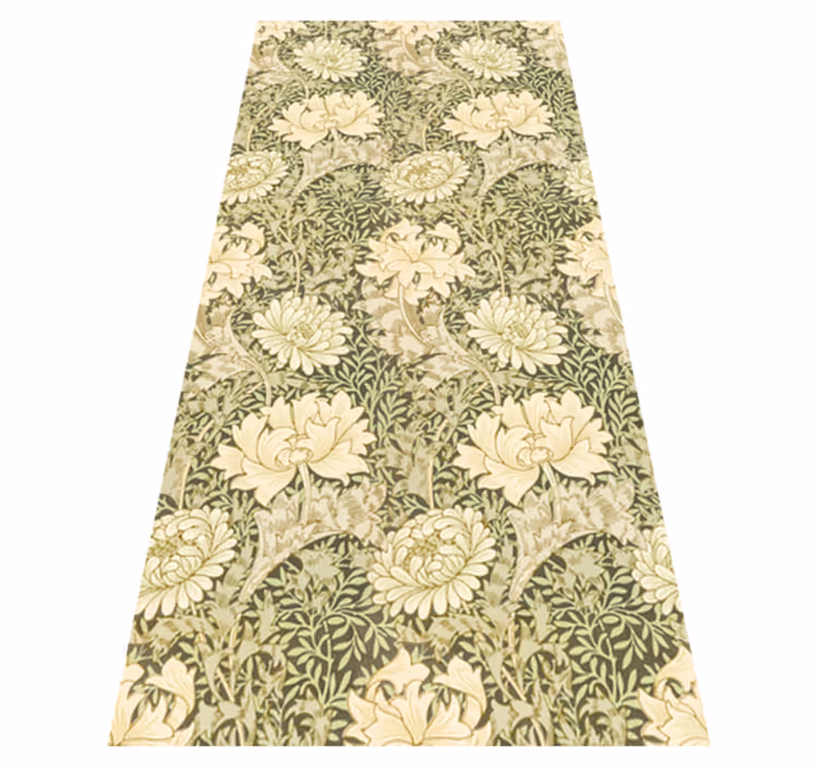 Vintage vinyl rug in modern chrysanthemum style - TenStickers