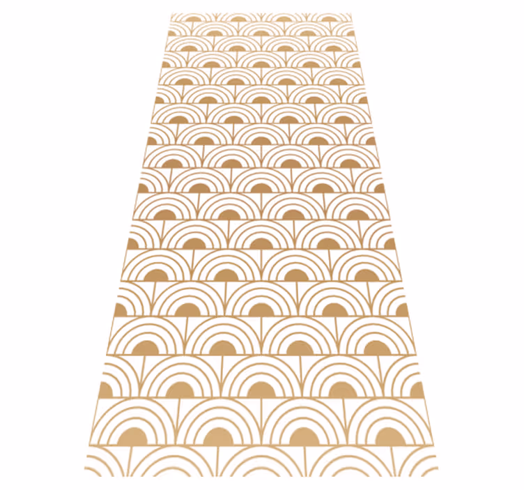 Vintage vinyl rug with gold gradient arc design - TenStickers
