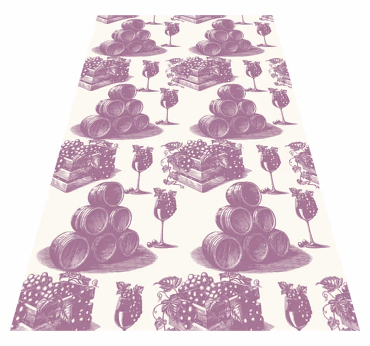 Vintage vinyl rug with french violet pattern - TenStickers
