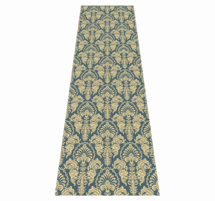 Vintage vinyl rug in turquoise and yellow design - TenStickers