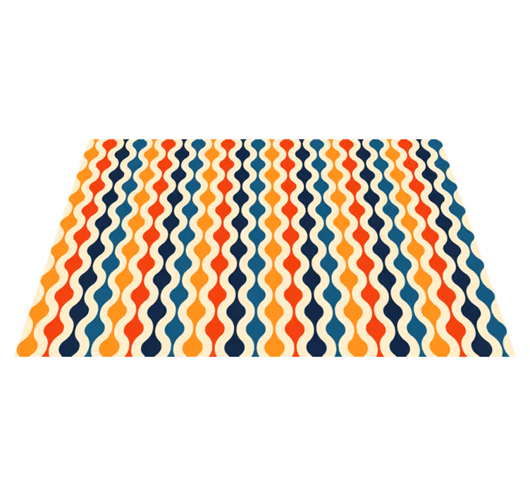 Vintage vinyl rug 70s style wave - TenStickers