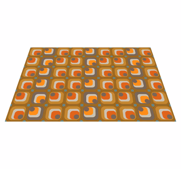Vintage vinyl rug 70's retro squares design - TenStickers