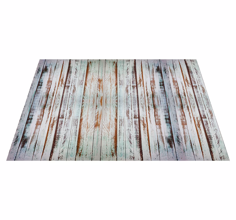 Vintage vinyl rug stripped wood design - TenStickers