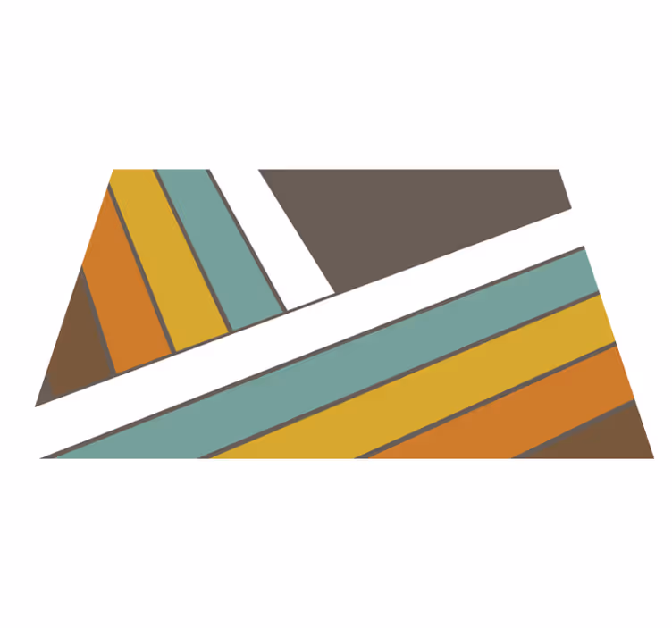 Vintage vinyl rug in retro 70s stripes - TenStickers