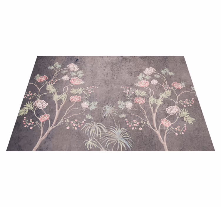 Vintage vinyl rug with vintage style rose tree - TenStickers
