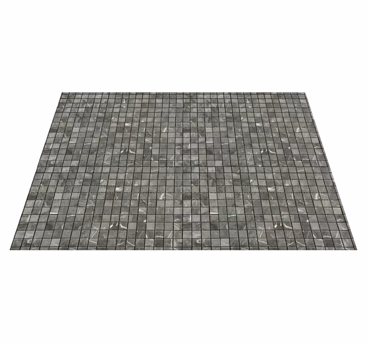 Texture vinyl rug in black tile design - TenStickers