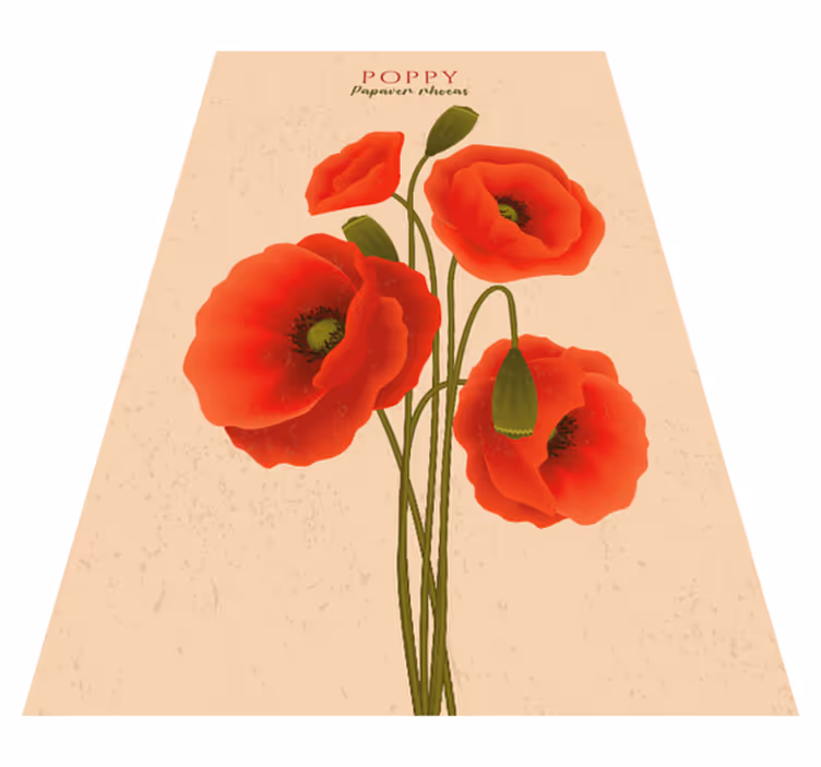 Vinyl rug flowers poppies - TenStickers