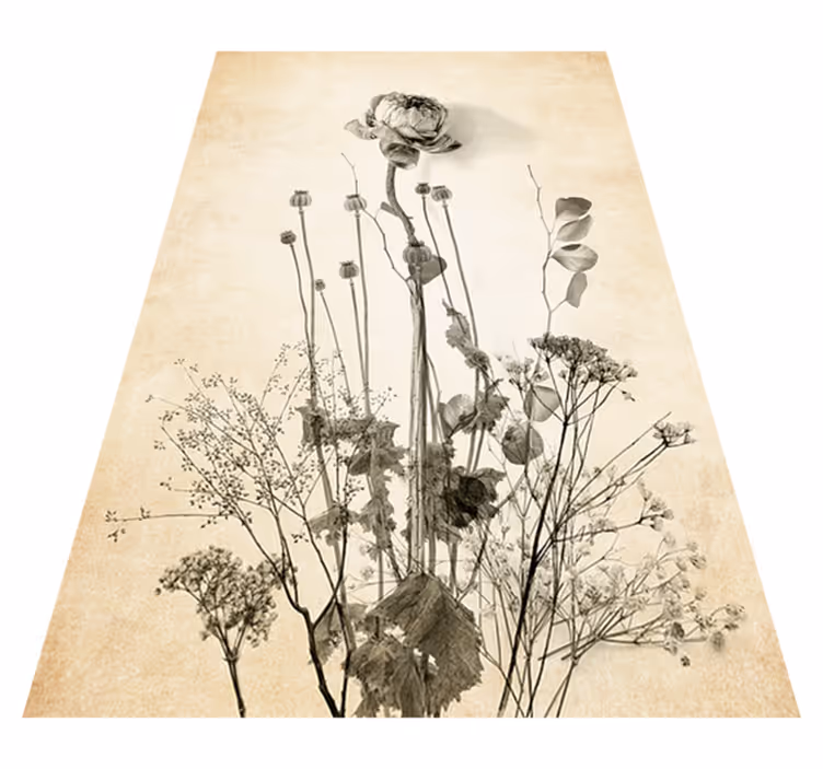 Vinyl rug flowers bouquet on beige background - TenStickers