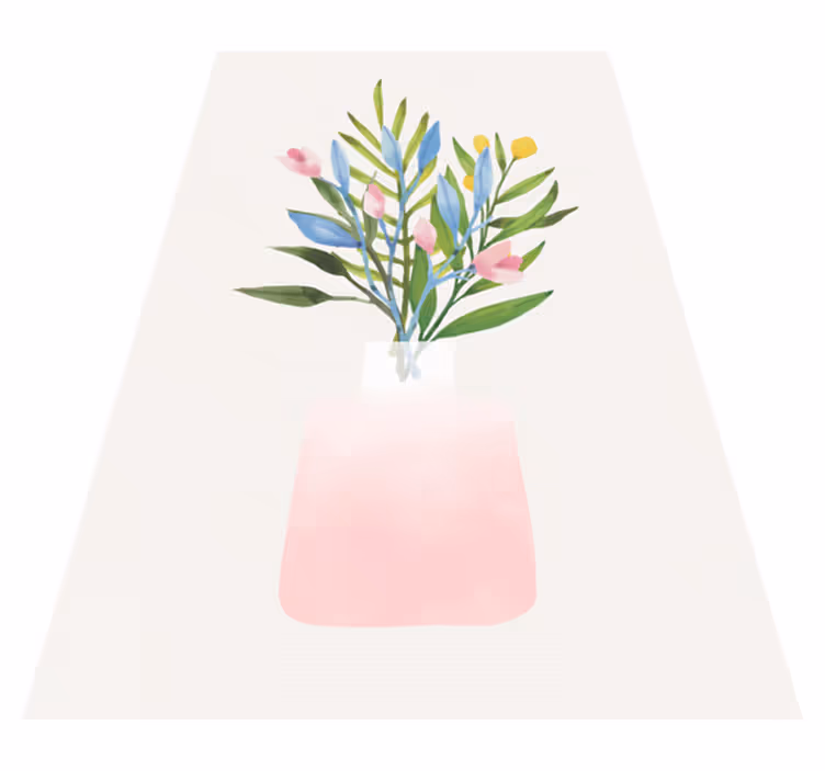 Vinyl rug flowers in a pot - TenStickers
