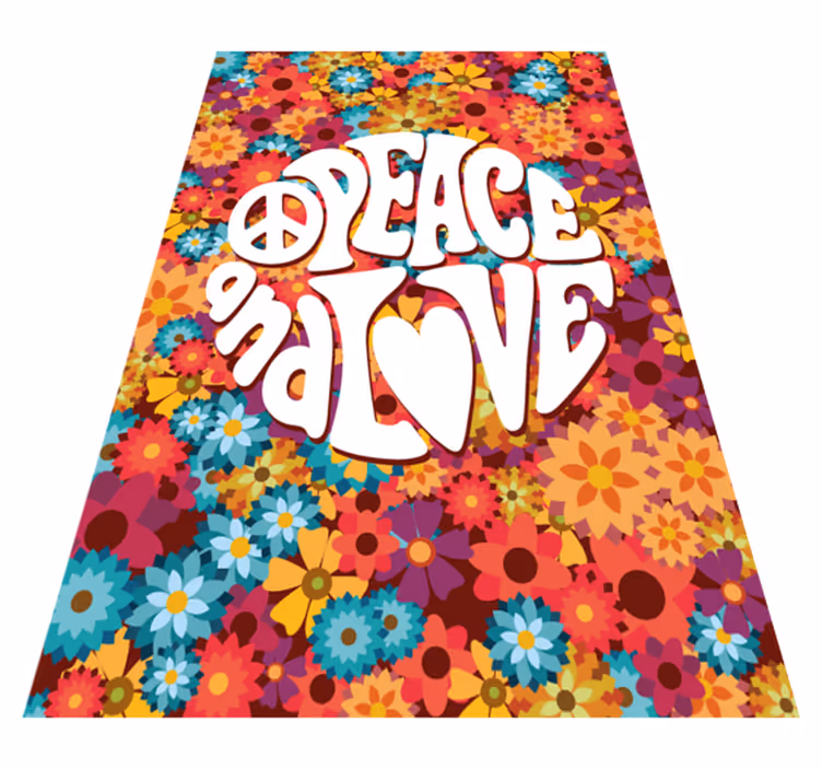Vinyl rug flowers harmony and affection - TenStickers
