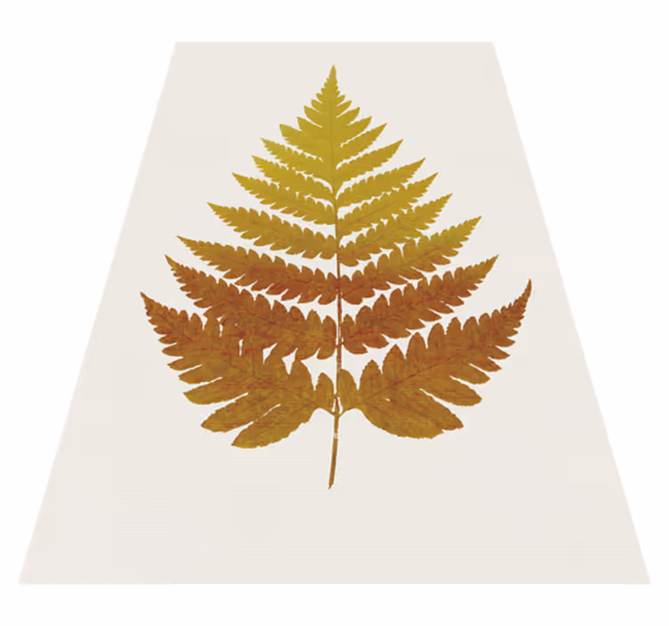 Vinyl rug flowers golden fern leaf - TenStickers