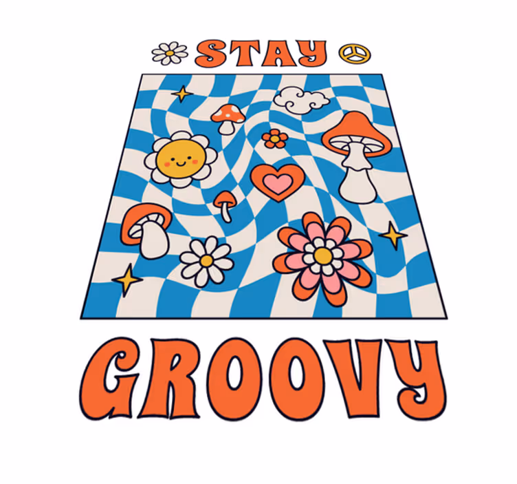 Custom vinyl rug stay groovy - TenStickers