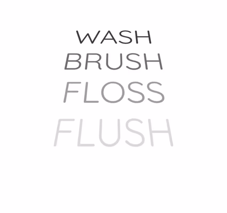 Custom vinyl rug wash brush floss flush - TenStickers