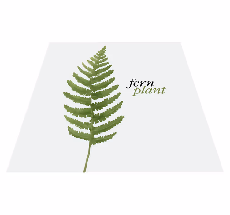Custom vinyl rug fern plant minimalist design 2 - TenStickers