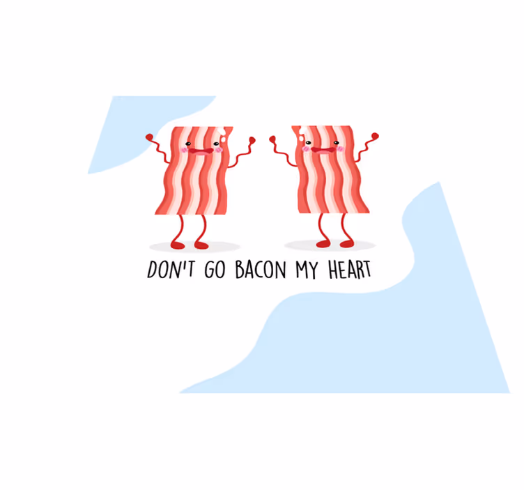 Custom vinyl rug with funny bacon quote - TenStickers