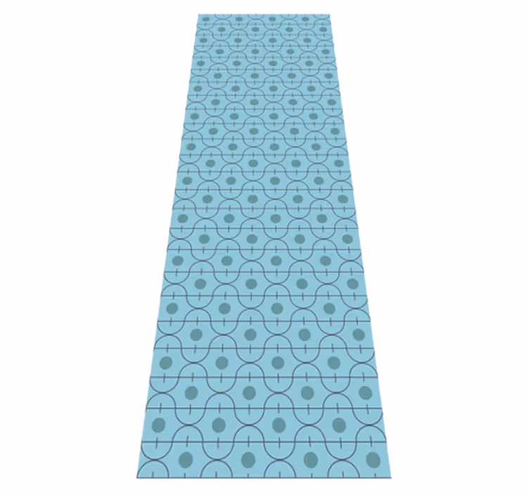Texture vinyl rug with blue geometric pattern - TenStickers
