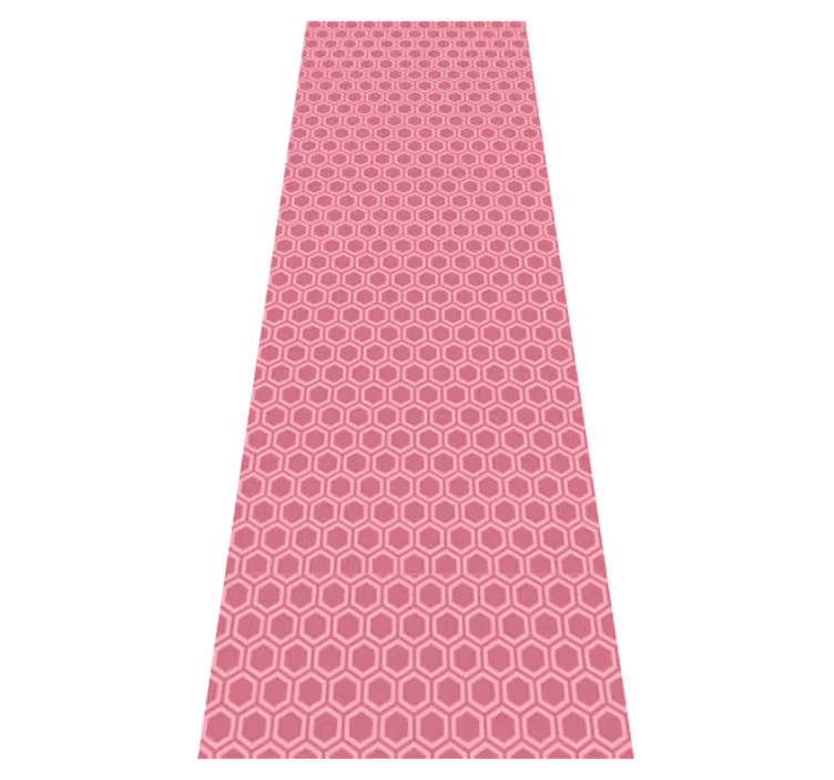 Texture vinyl rug in pink geometric hexagon pattern - TenStickers