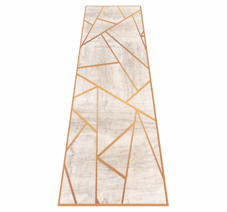 Texture vinyl rug with walnut wood geometric design - TenStickers