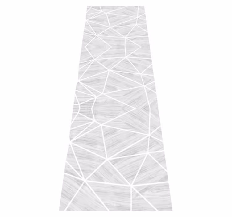 Texture vinyl rug in white and silver geometric wood - TenStickers