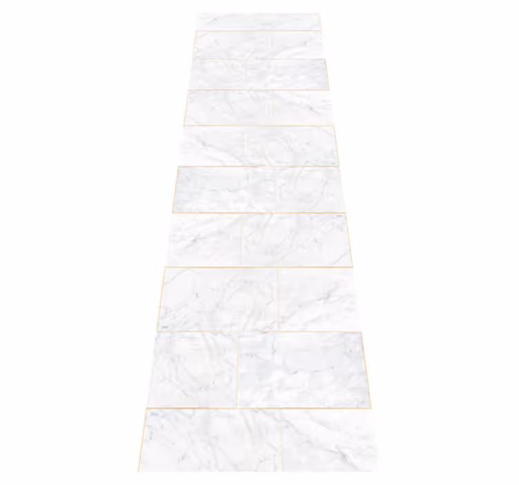 Texture vinyl rug in gray tones and gold marble - TenStickers