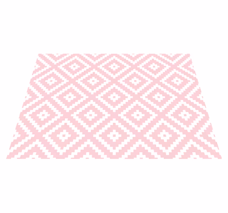 Texture vinyl rug with pink squares geometric pattern - TenStickers