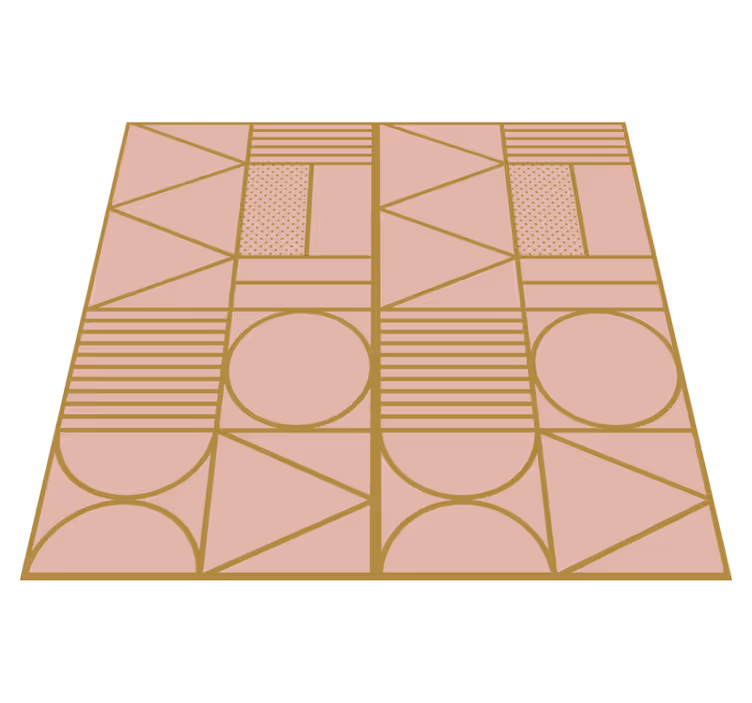 Texture vinyl rug in gold and pink blocks - TenStickers