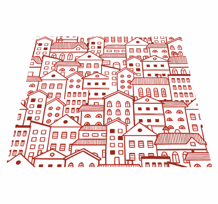 Texture vinyl rug in modern city comic style - TenStickers