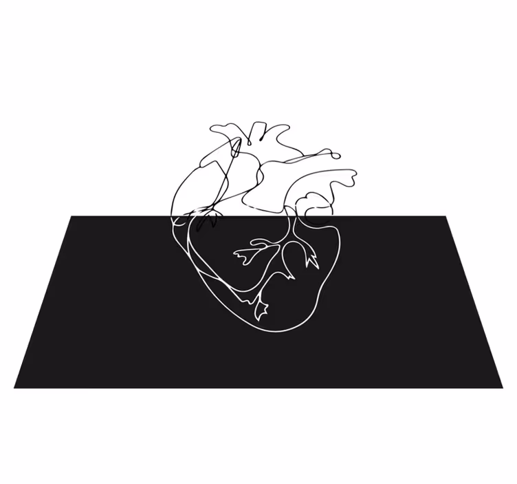 Geometric vinyl rug geometrical heart lineart - TenStickers