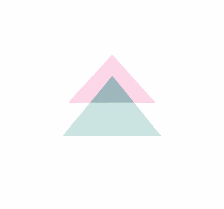 Geometric vinyl rug featuring blue and pink triangles - TenStickers