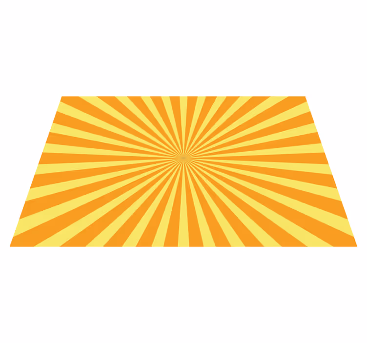 Geometric vinyl rug abstract sunset in orange tones - TenStickers