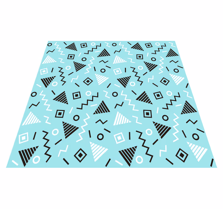 Geometric vinyl rug with 80s memphis style pattern - TenStickers
