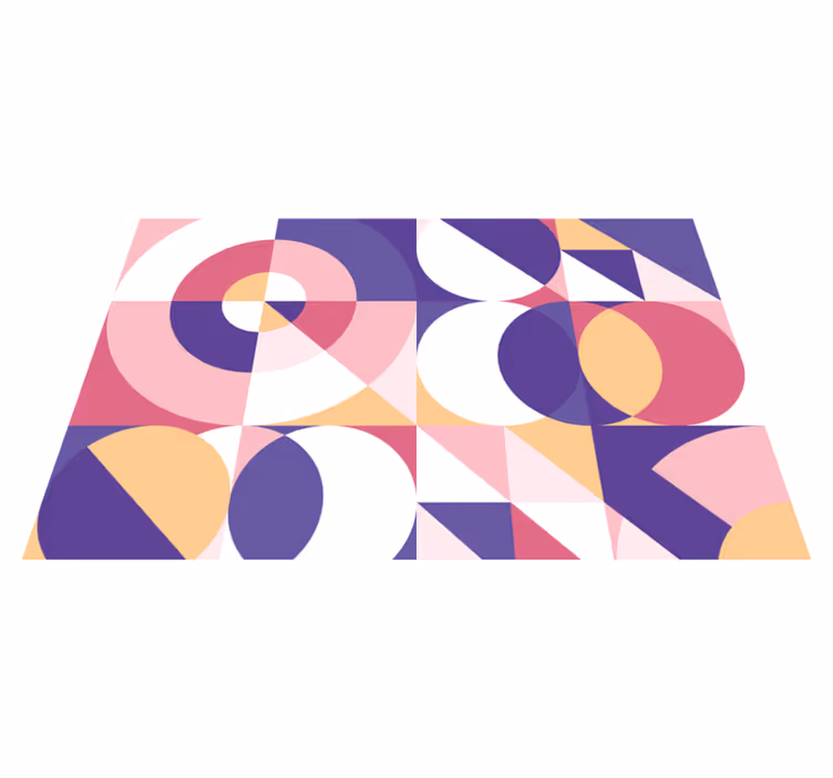 Geometric vinyl rug with abstract geometric figures - TenStickers