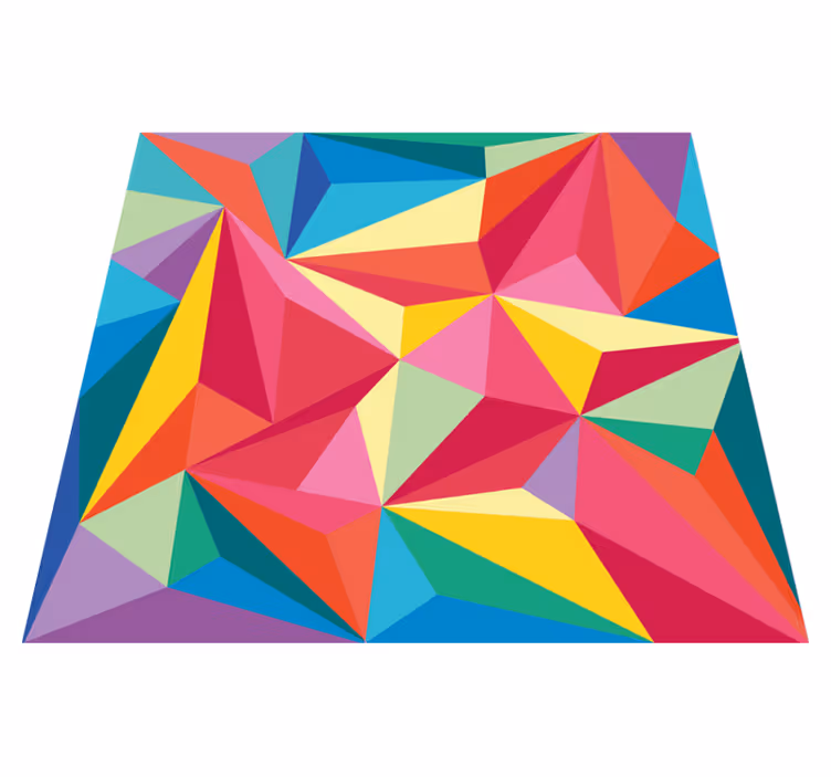 Geometric vinyl rug in multicolor geometric design - TenStickers