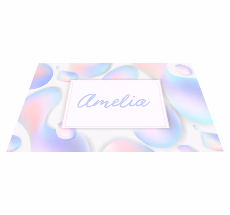 Geometric vinyl rug personalized gradient fluid - TenStickers