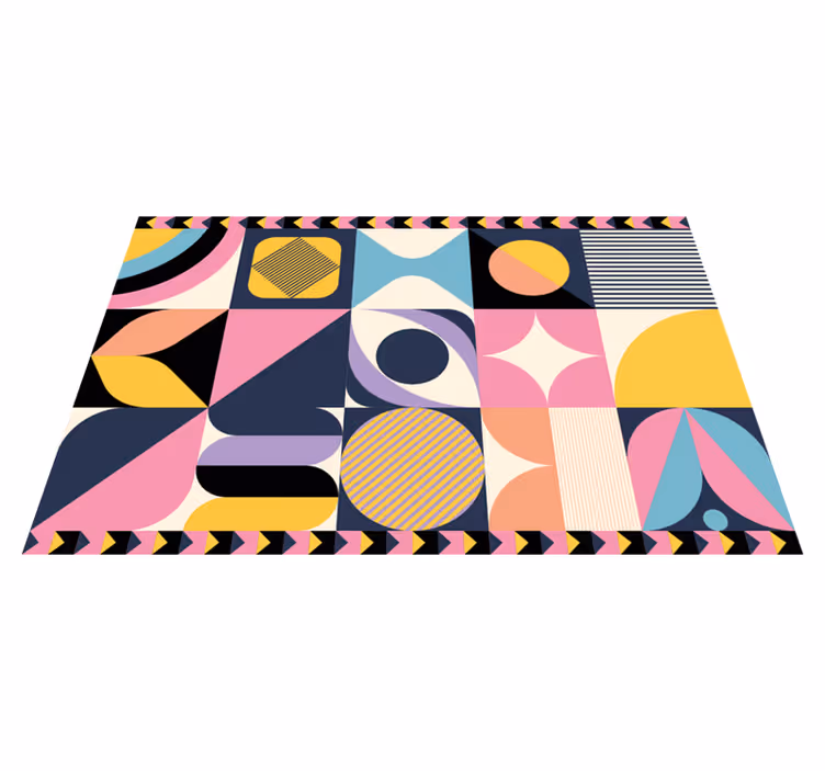 Geometric vinyl rug multi-figure geometric art - TenStickers