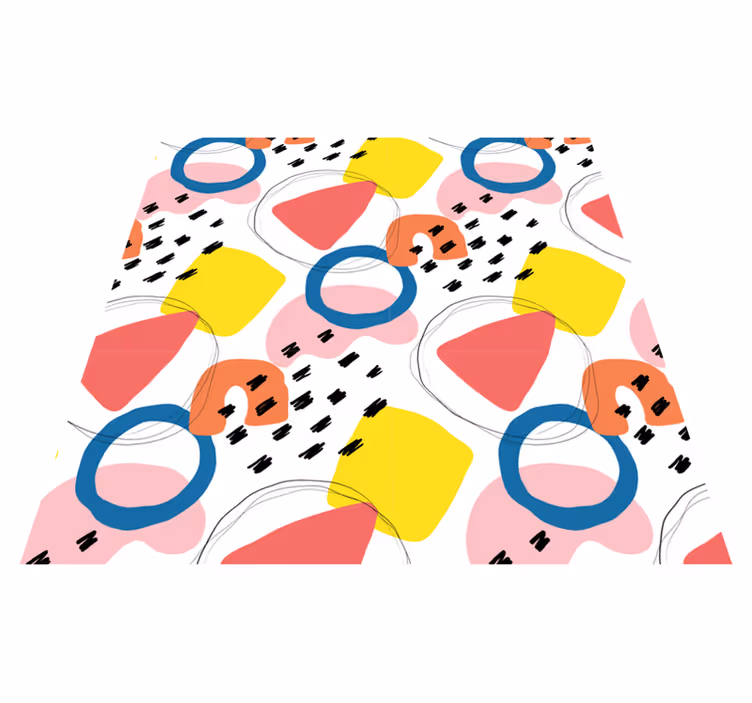 Geometric vinyl rug with painting art design - TenStickers