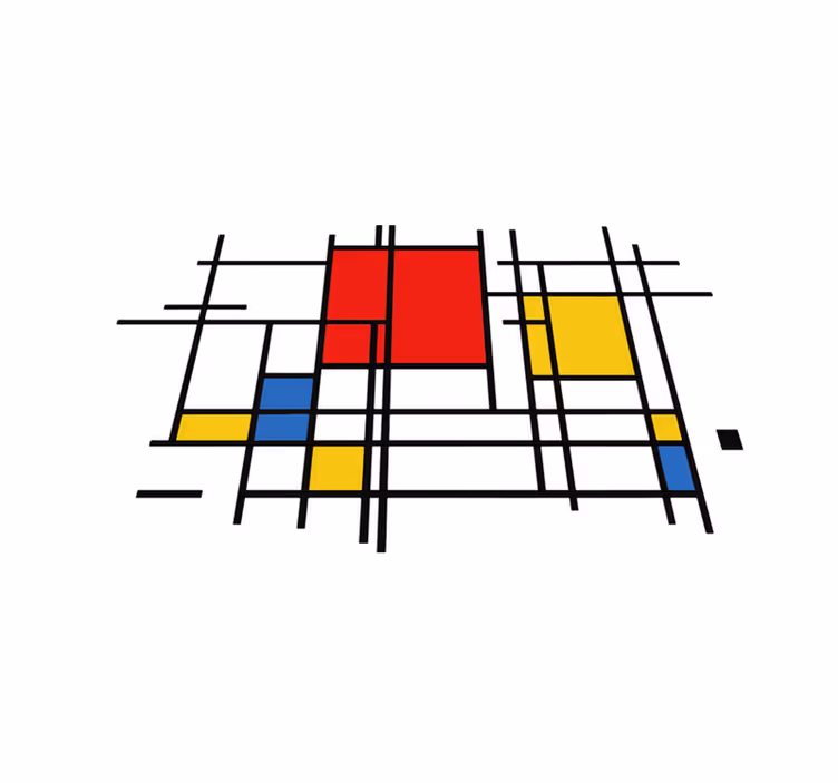 Geometric vinyl rug in geometric lines art - TenStickers