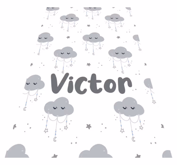 Kids vinyl rug personalized with gray pattern - TenStickers