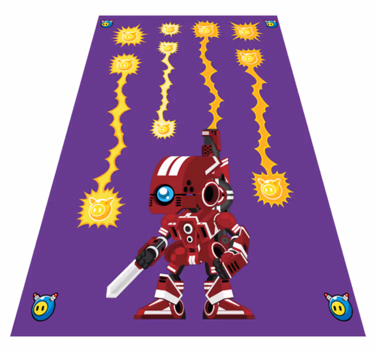 Vinyl rug gaming robot shooting up - TenStickers