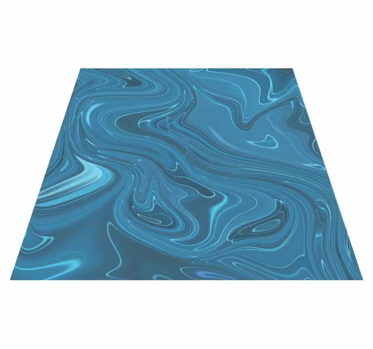 Entrance hall vinyl rug in abstract grey and turquoise - TenStickers