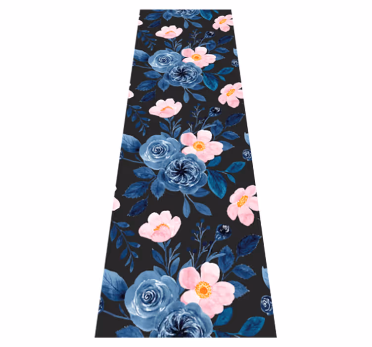 Living room vinyl rug with blue and pink pattern - TenStickers