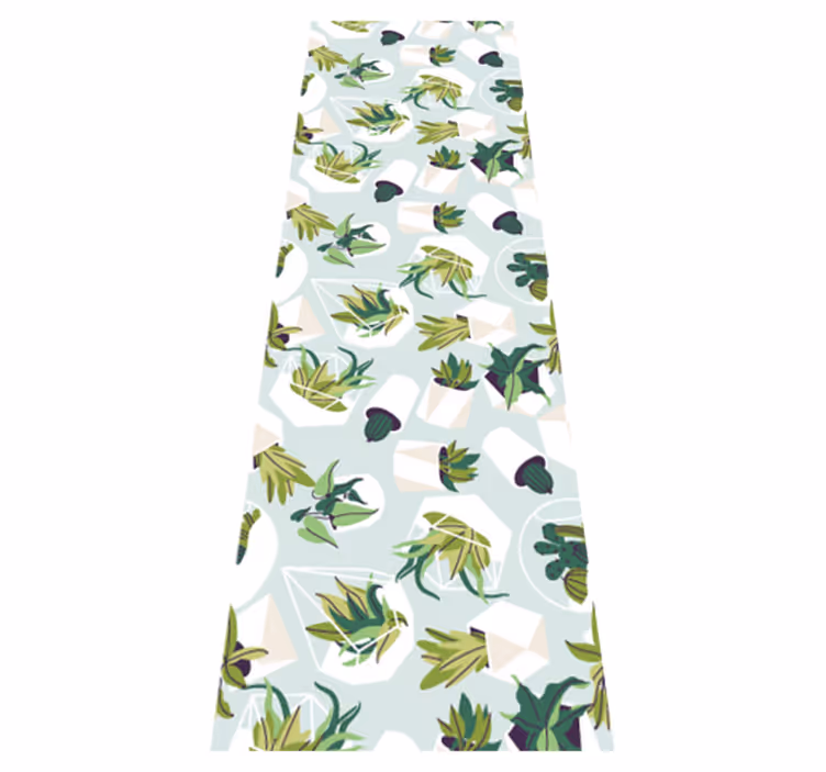Living room vinyl rug in green cactus design - TenStickers