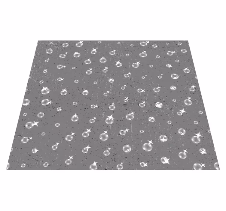 Grey vinyl rug with geometric sparkle design - TenStickers