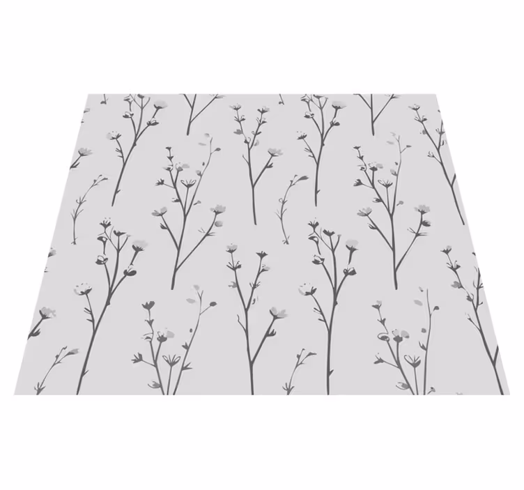 Grey vinyl rug with cotton tree design - TenStickers