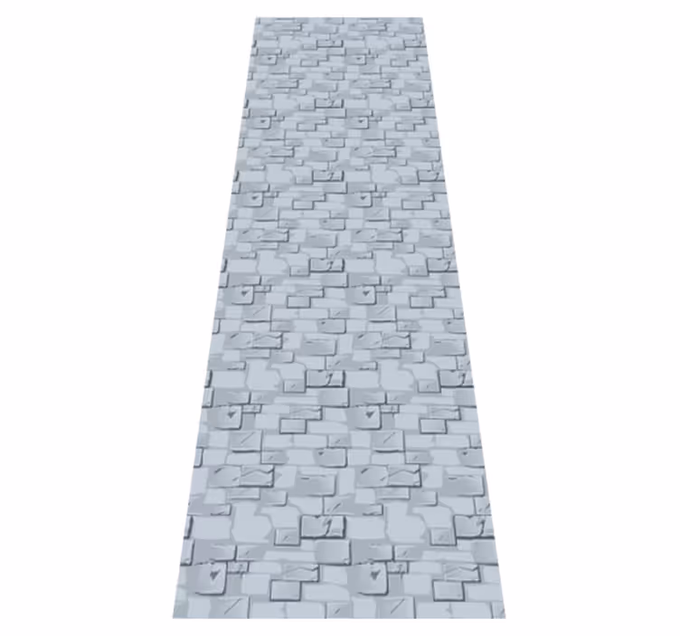 Grey vinyl rug with realistic stone and brick design - TenStickers